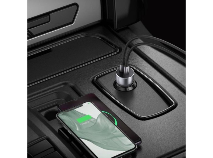 Ugreen  ładowarka samochodowa USB / USB Typ C Quick Charge 3.0 Power Delivery 36 W 3 A szary