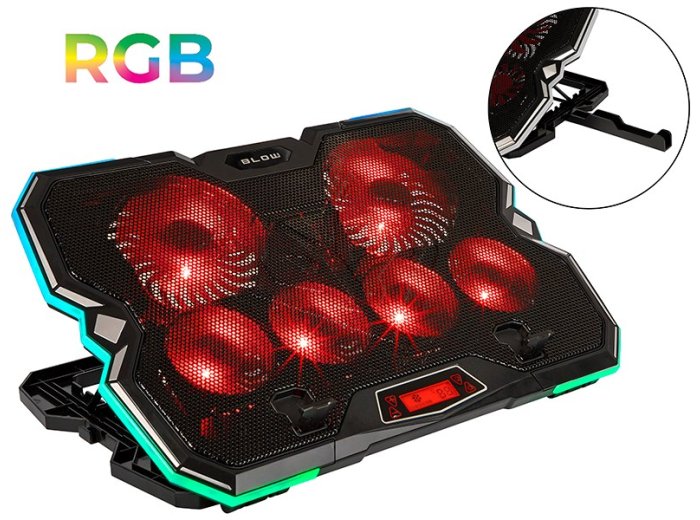 BLOW PODSTAWKA CHŁODZĄCA LAPTOP 6 FAN VORTEX RGB