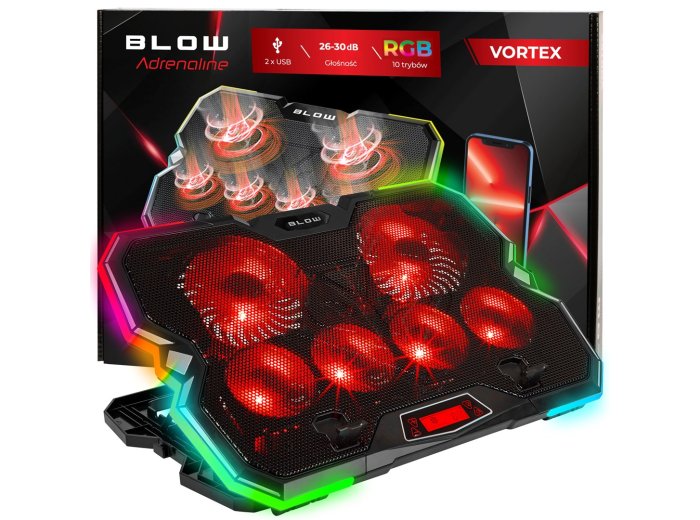 BLOW PODSTAWKA CHŁODZĄCA LAPTOP 6 FAN VORTEX RGB