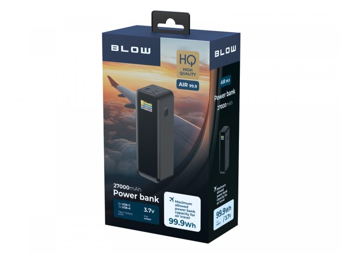 PowerBank AIR99.9 PD+QC 140W 27000mAh Czarny