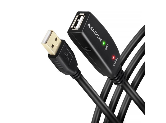 Kabel Axagon ADR-220 USB 2.0 A-M -> A-F active extension/repeater cable 20m Czarny