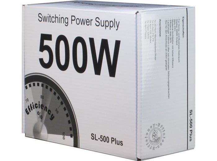 Inter-Tech SL-500 Plus moduł zasilaczy 500 W 20+4 pin ATX ATX Srebrny
