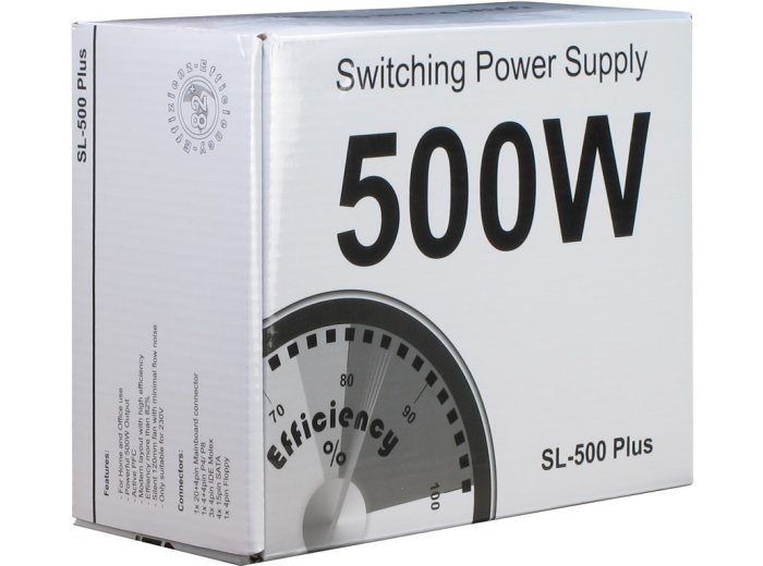 Inter-Tech SL-500 Plus moduł zasilaczy 500 W 20+4 pin ATX ATX Srebrny
