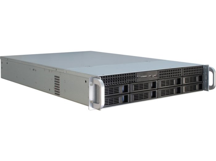 Inter-Tech IPC 2U-2408 Rack Czarny, Stal nierdzewna