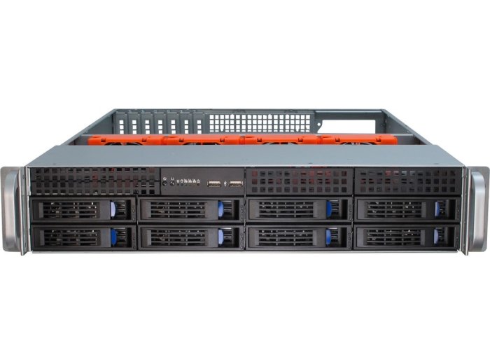 Inter-Tech IPC 2U-2408 Rack Czarny, Stal nierdzewna