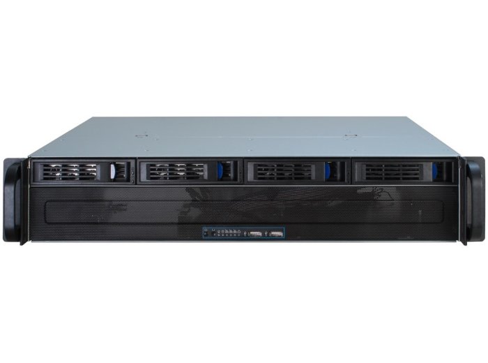 Inter-Tech IPC 2U-2404S Rack Czarny, Srebrny