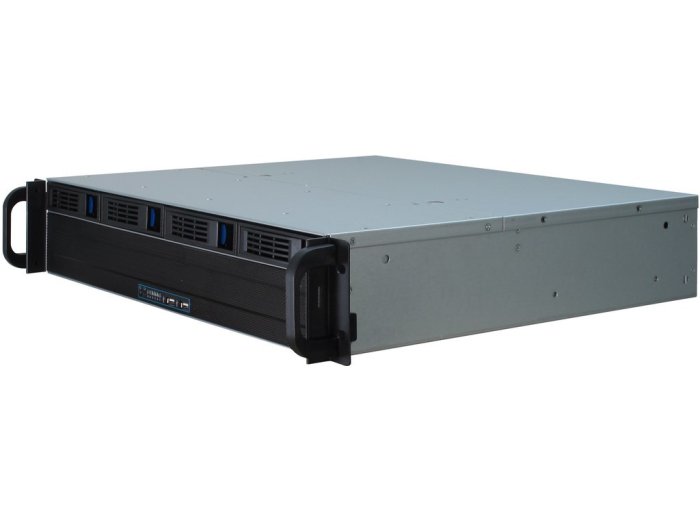 Inter-Tech IPC 2U-2404S Rack Czarny, Srebrny