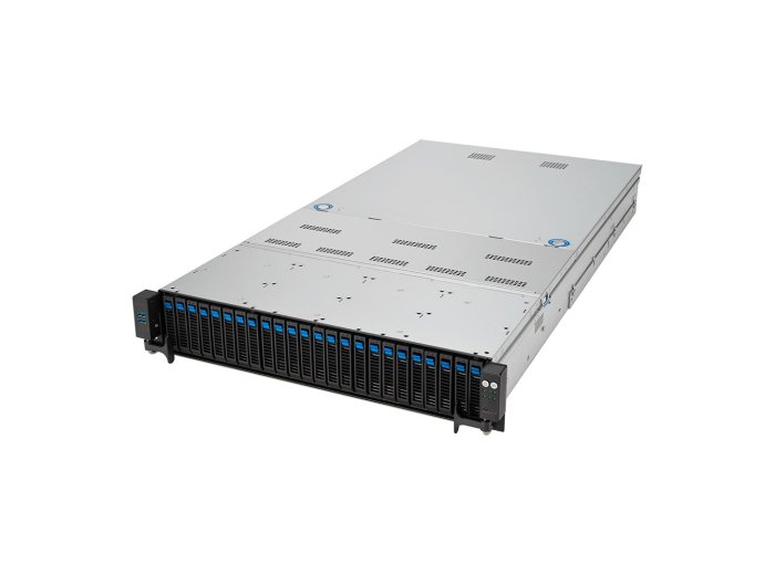 Platforma Asus Rack (2U) RS720A-E12-RS24U AMD Epyc 9004 (24x NVMe, 2xM.2, 3xGPU, 2x10Gbe, IPMI, 1+1 2600W)