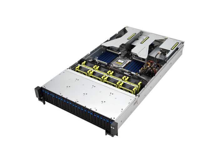 Platforma Asus Rack (2U) RS520A-E12-RS24U AMD Epyc 9004 (24x NVMe, 2xM.2, 2x10Gbe, IPMI, 1+1 1600W)