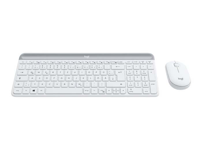 Logitech MK470 klawiatura Dołączona myszka Uniwersalne RF Wireless QWERTZ Niemiecki Biały