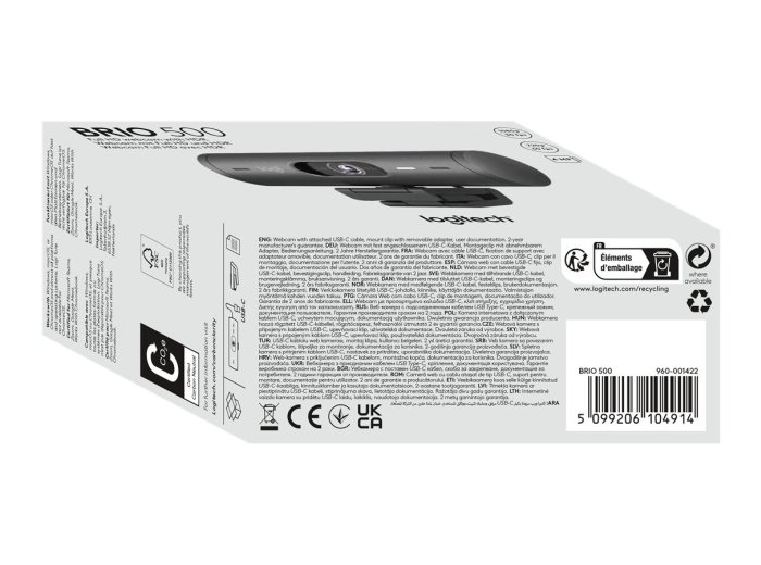 Kamera LOGITECH BRIO 500 Webcam/Graphite - EMEA