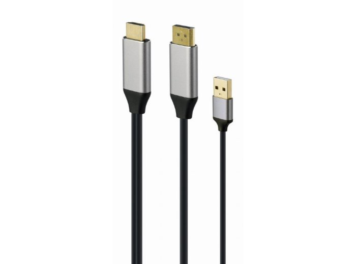 Adapter HDMI do DP 4K M 60Hz USB-A powered