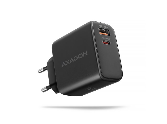 ACU-PQ45 Ładowarka sieciowa 2-port  QC3.0,4.0/AFC/FCP/PPS/Apple  + PD type-C, 45W, Czarna