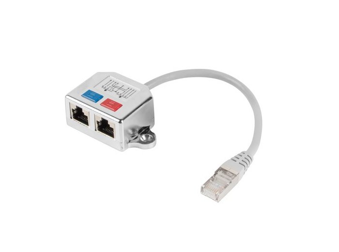 Adapter rodzielacz LAN RJ-45 - 2x RJ-45 FTP