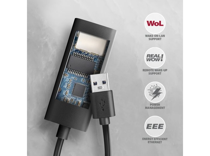 ADE-AR Karta sieciowa Gigabit Ethernet adapter, USB-A 3.2 Gen 1, instalacja automatyczna