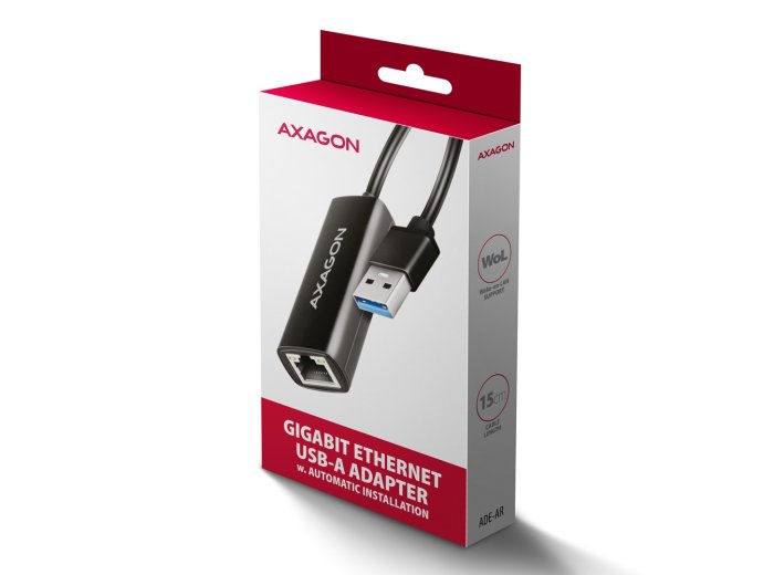 ADE-AR Karta sieciowa Gigabit Ethernet adapter, USB-A 3.2 Gen 1, instalacja automatyczna