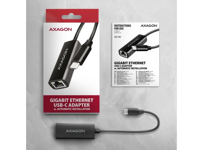 ADE-ARC Karta sieciowa Gigabit Ethernet adapter, USB-C 3.2 Gen 1, instalacja automatyczna