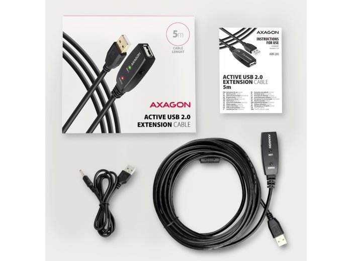 ADR-205 USB 2.0 A-M -> A-F aktywny kabel przedłużacz/wzmacniacz 5m