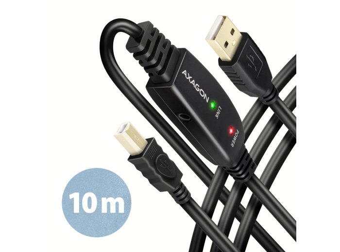 ADR-210B USB 2.0 A-M -> B-M Aktywny kabel połączeniowy/wzmacniacz 10m
