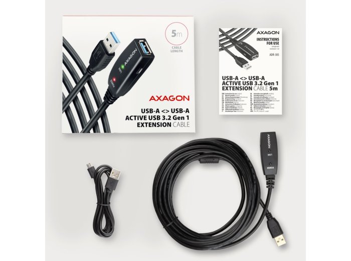 ADR-305 USB 3.0 A-M -> A-F aktywny kabel przedłużacz/wzmacniacz 5m