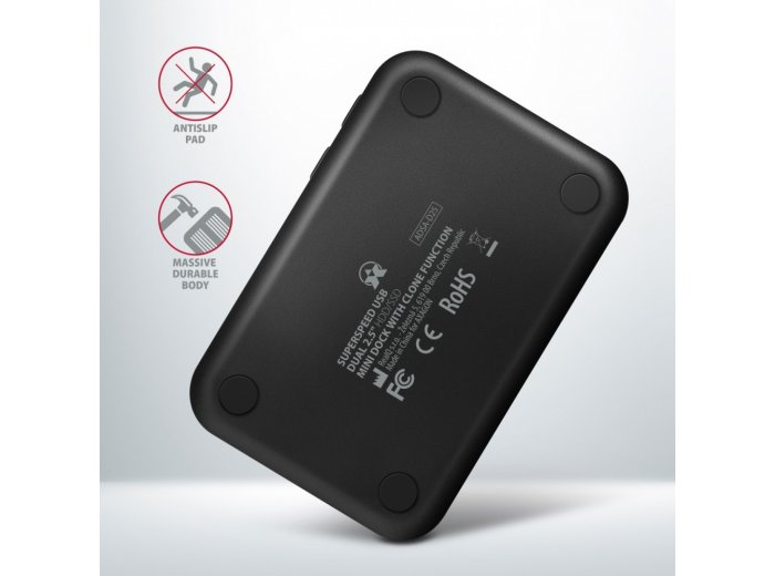 ADSA-D25 MINI stacja dokująca USB 3.2 Gen 1 - 2x SATA 6G 2.5" SSD/HDD CLONE