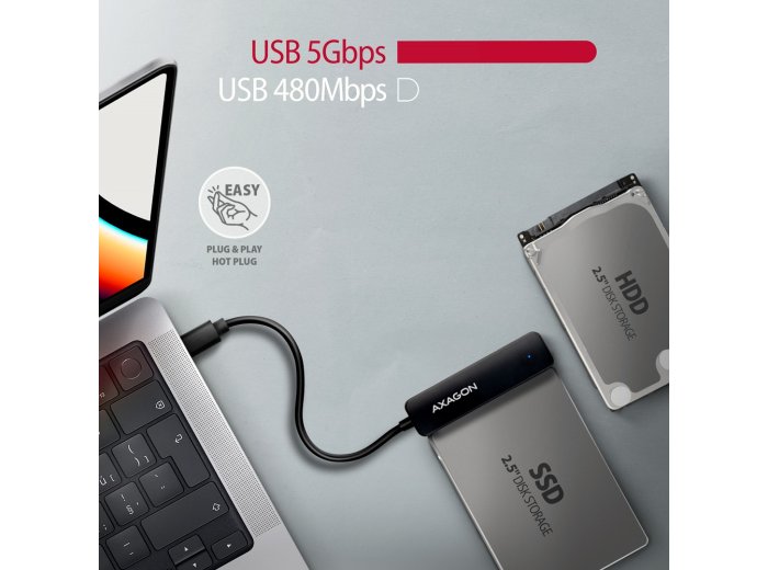 ADSA-FP2C Adapter USB-C 5Gbps SATA 6G 2.5" HDD/SSD FASTPort2