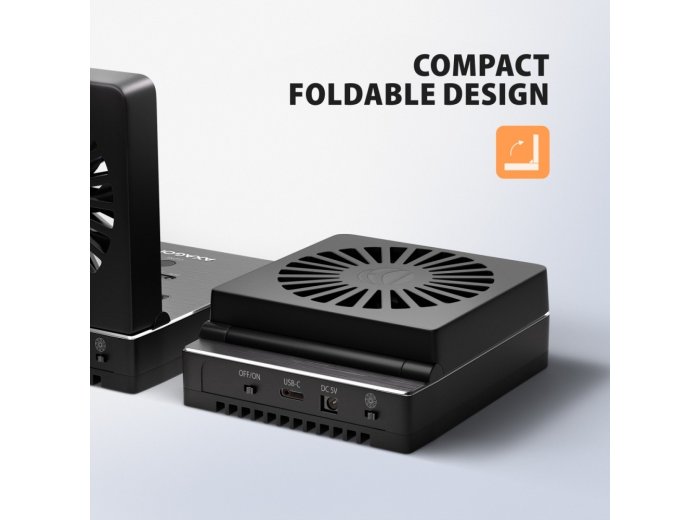 ADSA-M2C22 ALU Stacja dokująca USB-C 3.2 Gen2x2 dla 2x M.2 NVMe/SATA SSD z funkcją klonowania dysków bez komputera, z wentylatorem chłodzącym