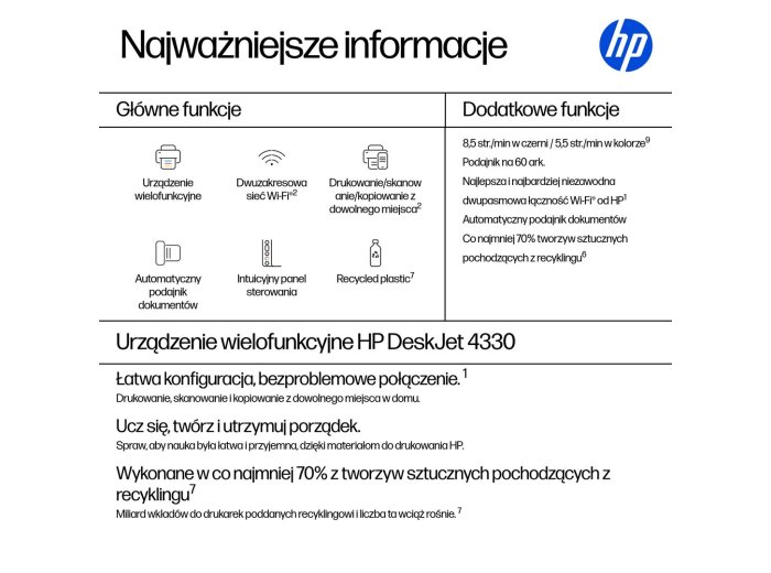 Urządzenie wielofunkcyjne HP DeskJet 4330 (AJ4X9B)