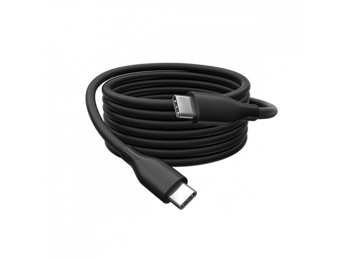 Kabel połączeniowy silikonowy USB-C - USB-C, USB 4 Gen3 40G 8K 240W, 0,5m Czarny