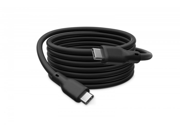 Kabel połączeniowy silikonowy USB-C-USB-C | USB 4 ver.2.0 80Gbps | 8K@60Hz | PD 3.1 240W| 0,5m | czarny