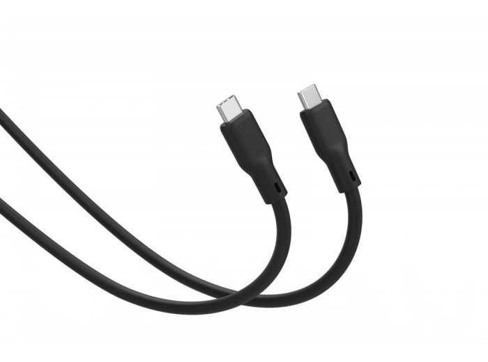Kabel połączeniowy silikonowy USB-C-USB-C | USB 4 ver.2.0 80Gbps | 8K@60Hz | PD 3.1 240W| 0,5m | czarny
