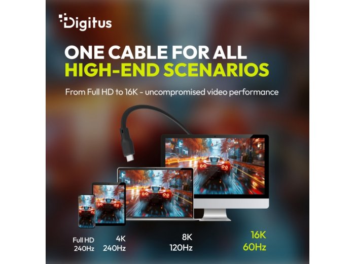 Kabel połączeniowy silikonowy USB-C-USB-C | USB 4 ver.2.0 80Gbps | 8K@60Hz | PD 3.1 240W| 0,5m | czarny