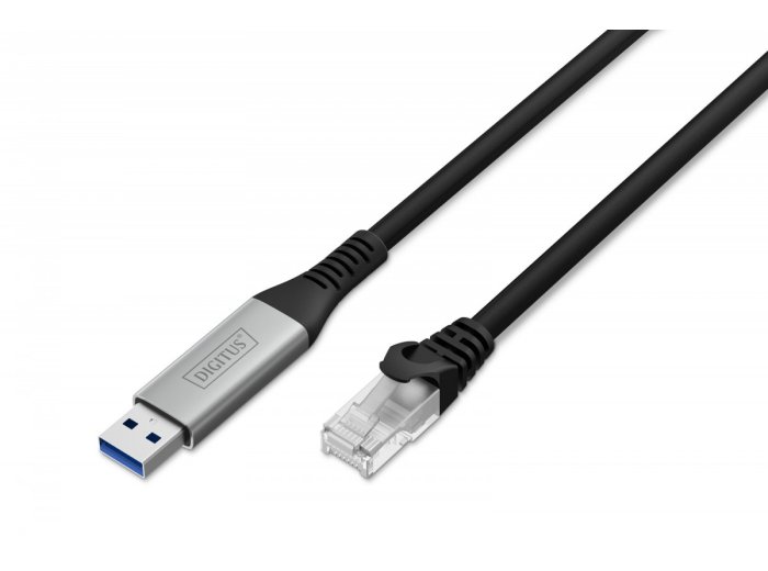 Kabel adapter USB-A - RJ45 Kat. 6A S/FTP, 1 Gbit/s, USB 3.2 Gen1, LSZH, 3m
