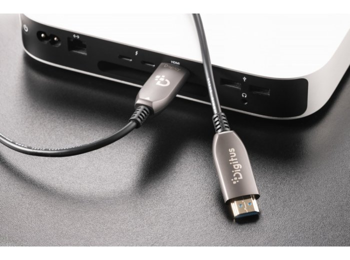 Kabel połączeniowy hybrydowy HDMI AOC | HDMI-A męski-męski | HDMI 2.1 | UHD-2 8K@60Hz | 48Gbps |HDR, eARC, HDCP 2.2, CEC | 20m