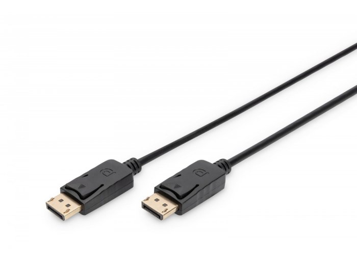 Kabel połączeniowy DisplayPort z zatrzaskami 4K 60Hz UHD Typ DP/DP M/M czarny 2m