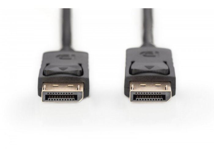 Kabel połączeniowy DisplayPort z zatrzaskami 4K 60Hz UHD Typ DP/DP M/M czarny 2m
