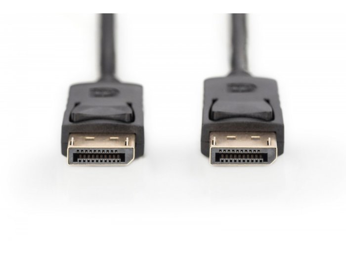 Kabel połączeniowy DisplayPort z zatrzaskami 1080p 60Hz FHD Typ DP/DP M/M czarny 2m