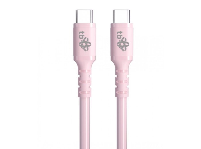 Kabel USB C - USB C 60W żelowy 1m różowy