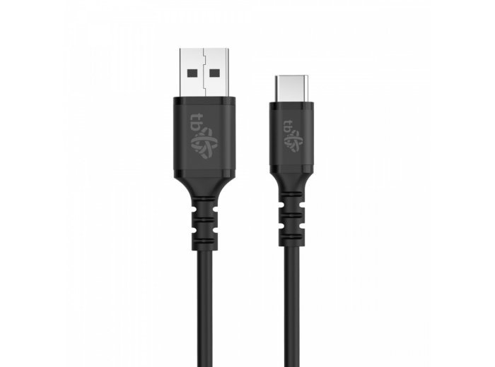 Kabel USB-USB C 50 cm silikonowy czarny