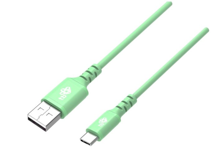 Kabel USB-USB C 1m silikonowy zielony Quick Charge