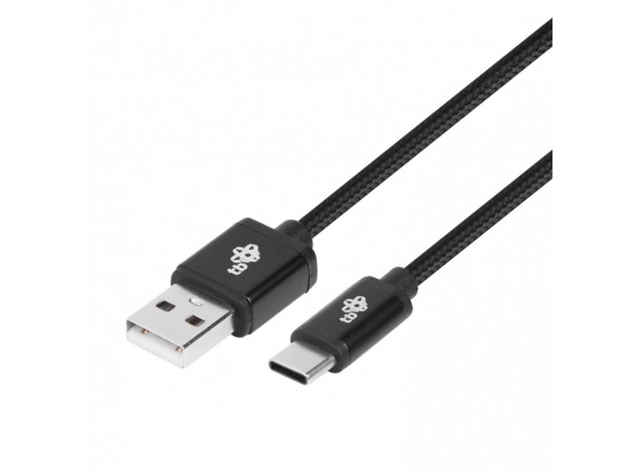 Kabel USB-USB C 1.5m czarny sznurek