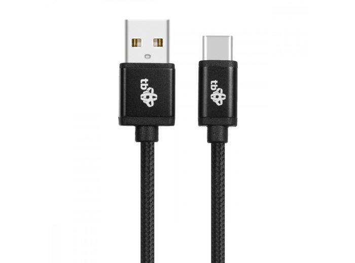 Kabel USB-USB C 1.5m czarny sznurek