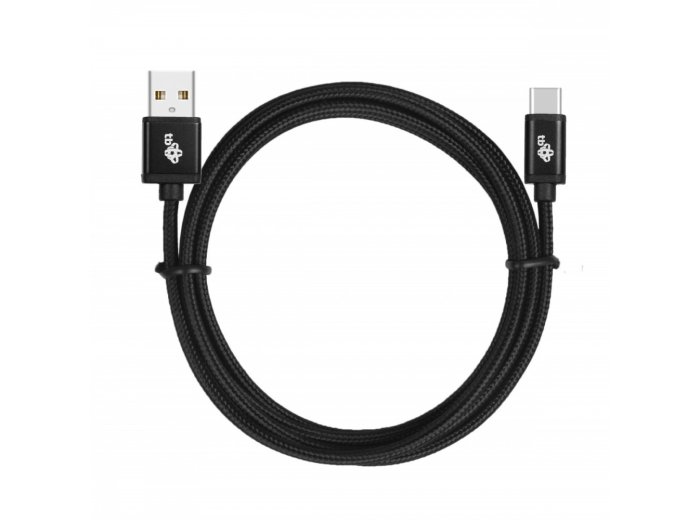 Kabel USB-USB C 1.5m czarny sznurek