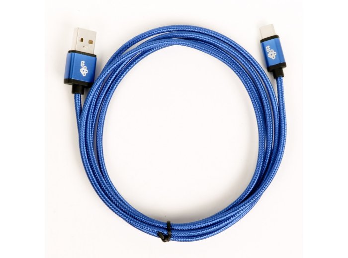 Kabel USB-USB C 1.5m niebieski sznurek
