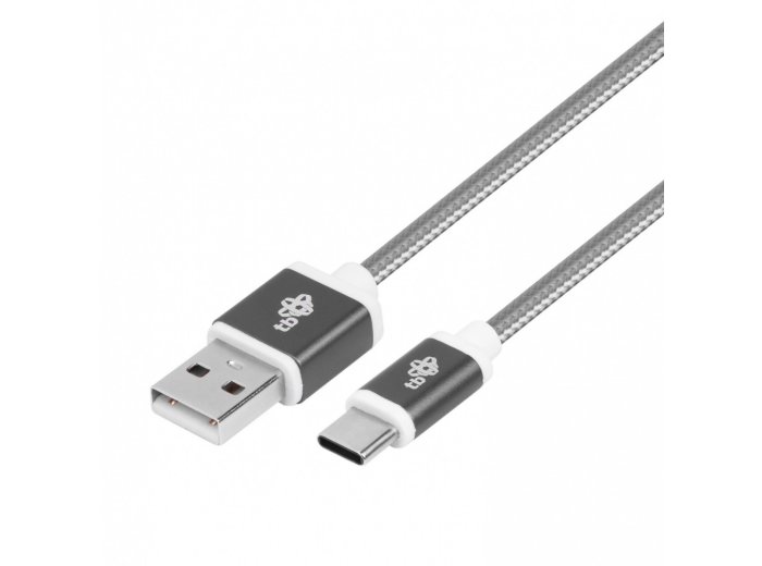 Kabel USB-USB C 1.5m szary sznurek