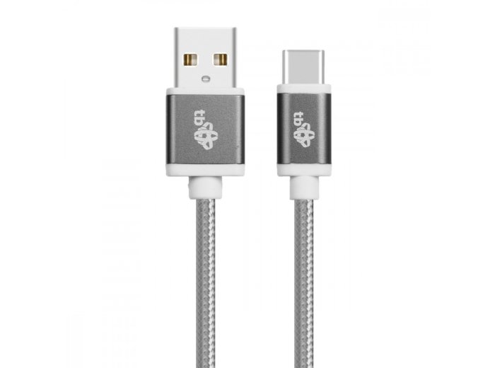 Kabel USB-USB C 1.5m szary sznurek