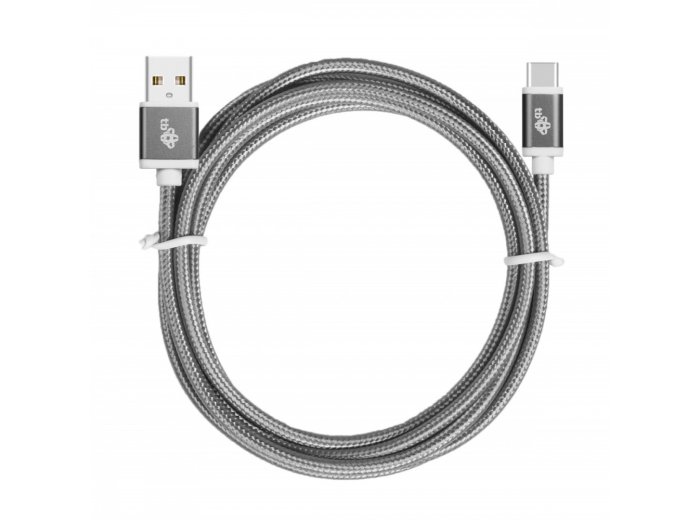 Kabel USB-USB C 1.5m szary sznurek