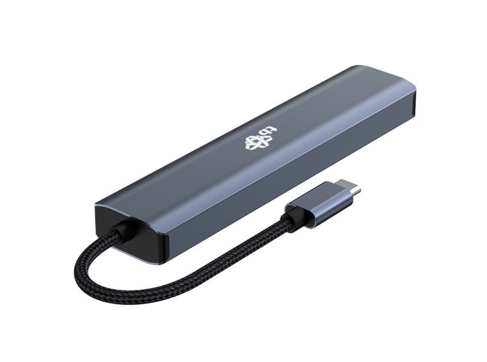 Adapter HUB USB C 6w1 - HDMI, USBx3, PD, RJ-45