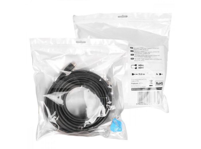 Kabel HDMI v2.0 15 m pozłacany
