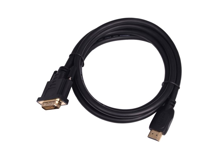 Kabel HDMI - DVI 1.8m DVI 24+1, pozłacany